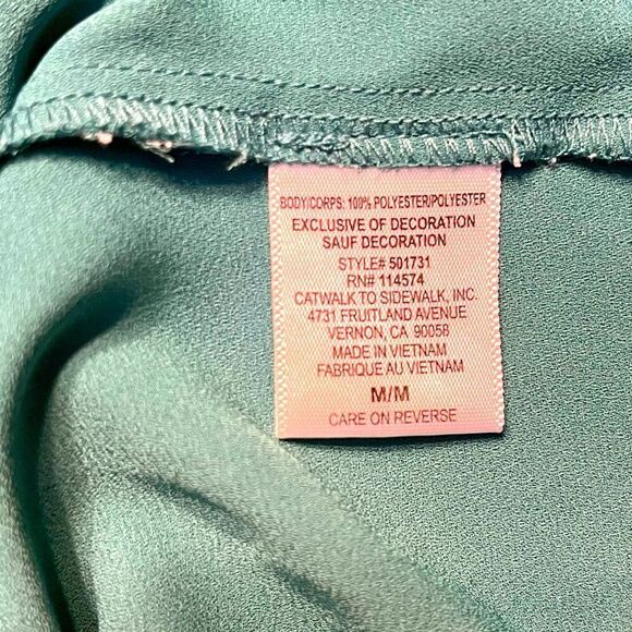 PLEIONE LADDER STITCHING BOXY FIT SHORT SLEEVE BLOUSE TOP KELLY GREEN MEDIUM - Picture 7 of 8